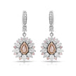 Fancy Pink & White Diamond Floral Drop Earrings in 18ct Two-Tone Gold