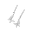 Diamond Butterfly Drop Earrings in 18ct White Gold