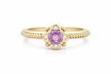 14ct Yellow Gold Pink Sapphire Ring