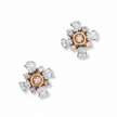 Pink & White Diamond Snowflake Cluster Earrings in 18ct Rose Gold