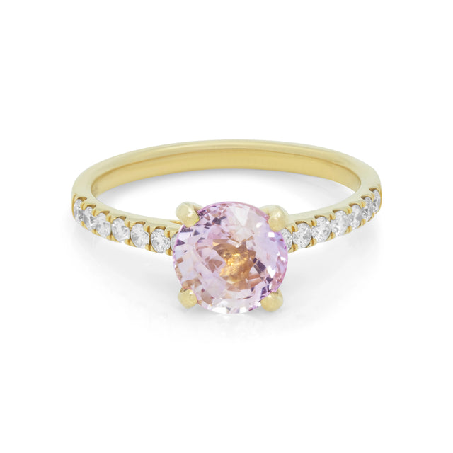 18ct Yellow Gold Morganite & Diamond Ring